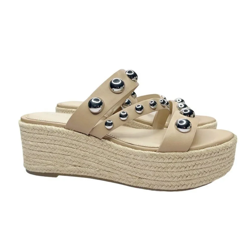 MARC FISHER Jalyn Embellished Espadrille Platform Sandal